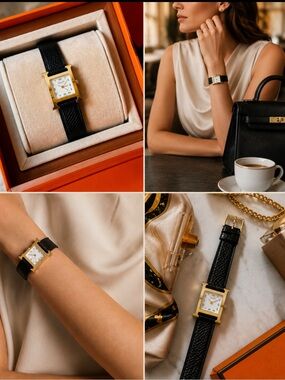 Hermes Heure H watch, Black Mini model, 21 mm- EXCELLENT CONDITION